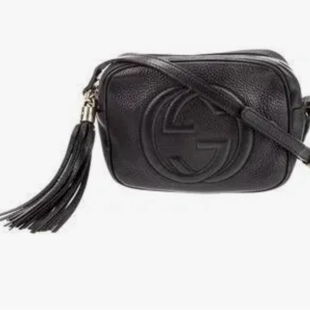 Gucci Black Pebbled Leather Crossbody Bag